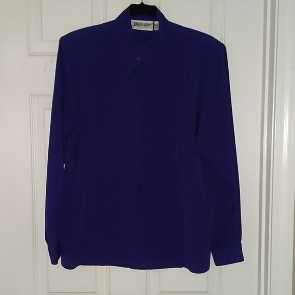 Yves St Charles purple button down blouse  Sz. 12. - Picture 1 of 4